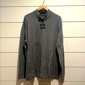 Eddie Bauer Mens 1/4 Zip Sweater heather grey  Pullover Preppy 3XLT